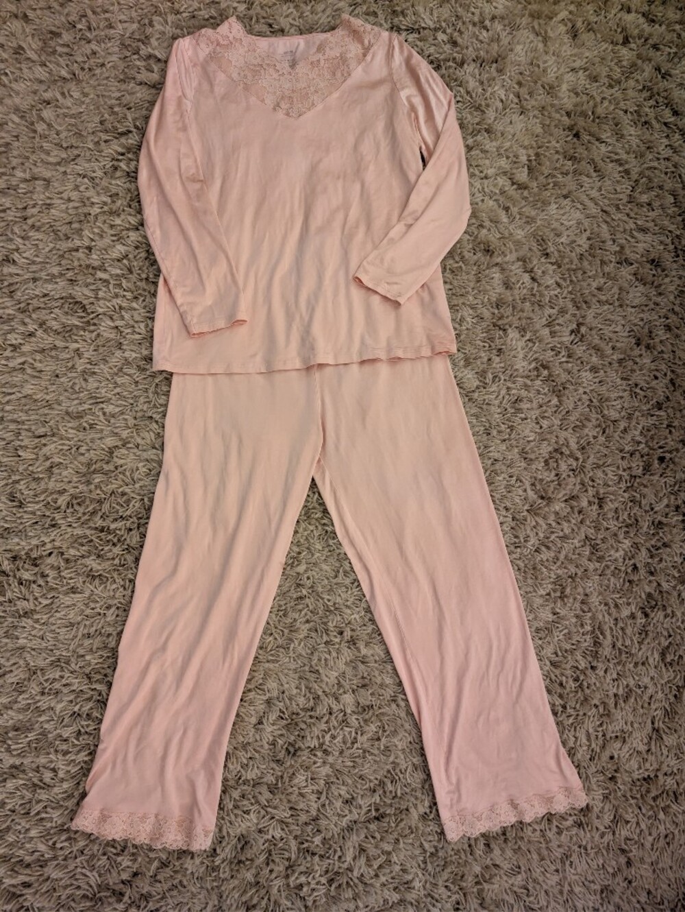 CALIDA Elegant Dreams Pink Lace 7/8 Pajama Set Size S